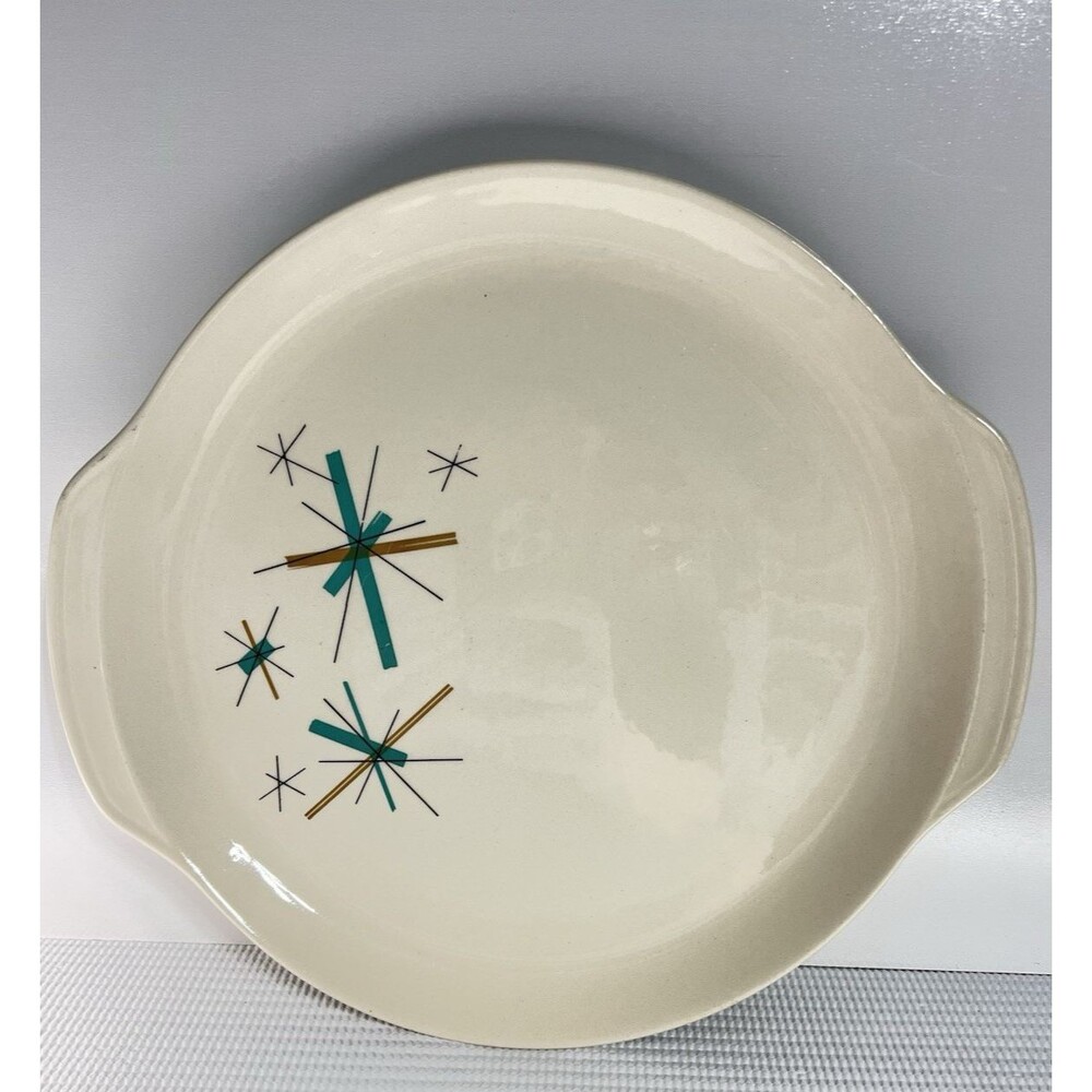 Salem North Star Atomic Starburst Serving Platter 12X 13 1/4 Inches Handles 2872 - Picture 2 of 3